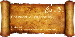 Csizmadia Valentin névjegykártya